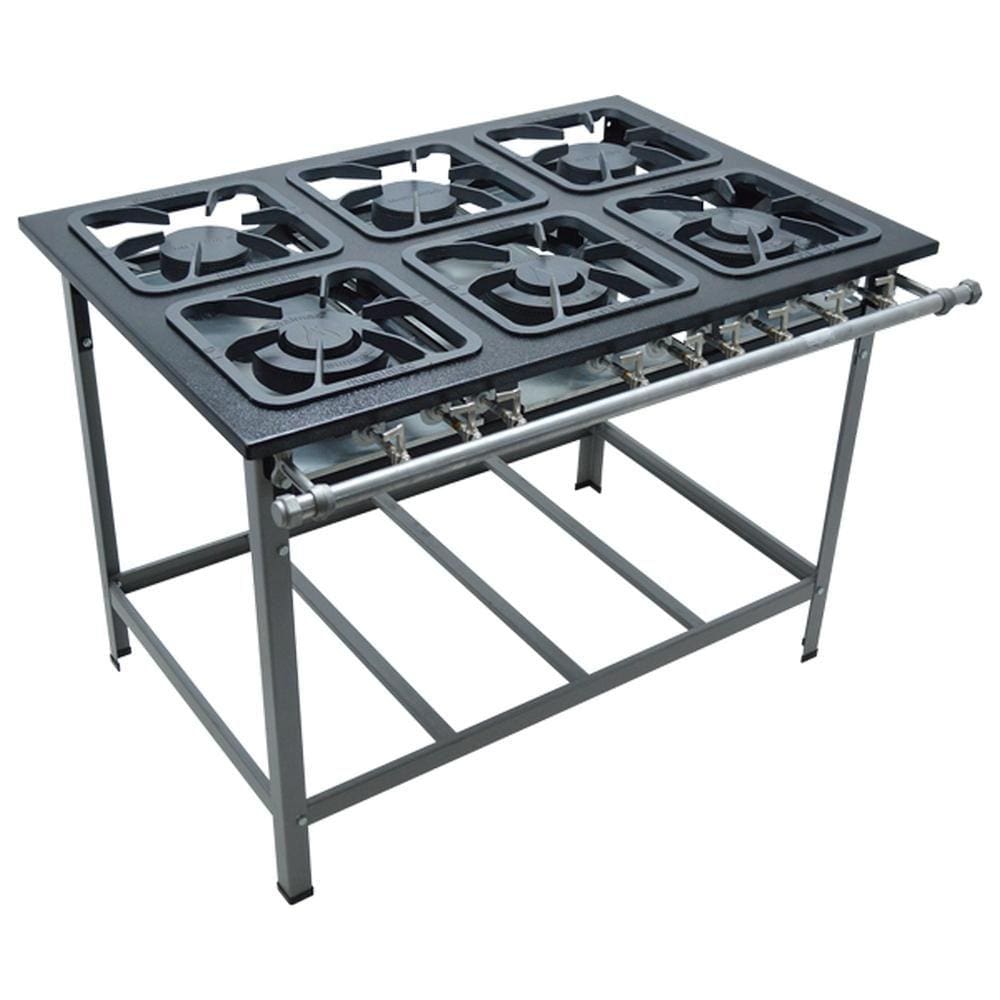 Fogão 6 Bocas Metalmaq 30x30 P6,5 Inox - S2000