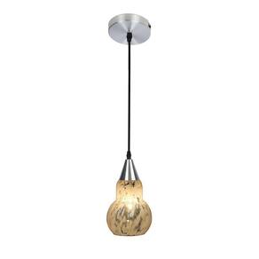 Lustre Pendente Taschibra Verona E27 Transparente Leitoso Bivolt Prata