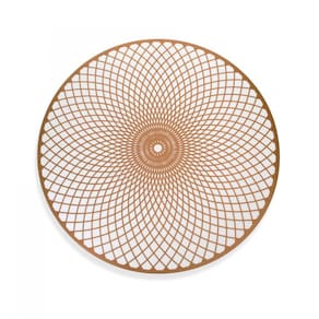 Jogo Americano Redondo de Plástico Mandala Rosê 38 cm - D`Rossi