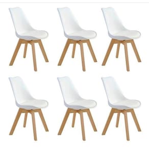 Kit 6 Cadeiras Leda Saarinen Design Branca Sala Cozinha Jantar
