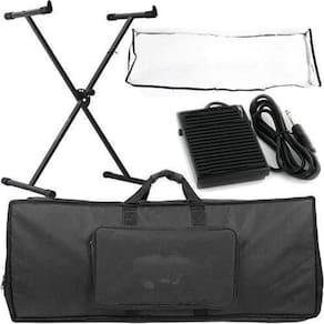 Kit Para Teclado 6/8 Com Capa + Pedal + Cobertura + Suporte