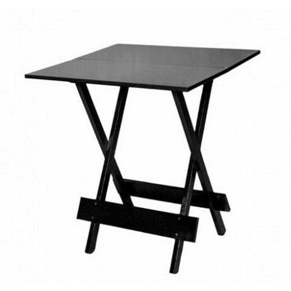 Mesa De Madeira 70X70 Dobravel Preto 2 Partes - So Mesas So Cadeiras