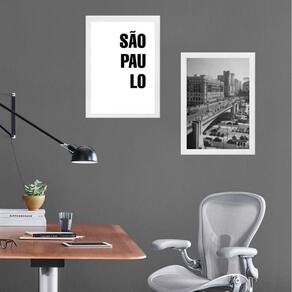 Kit 2 Quadros Foto Antiga São Paulo 45X34Cm - Com Vidro