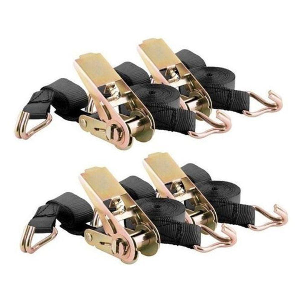 Kit 4 Fitas Para Prender Carga Cinta Catraca Amarração 500Kg