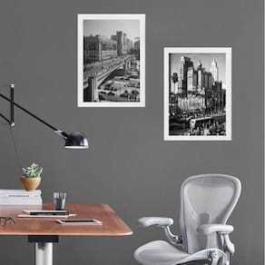 Kit 2 Quadros Fotografias Antigas São Paulo 45X34Cm - Vidro