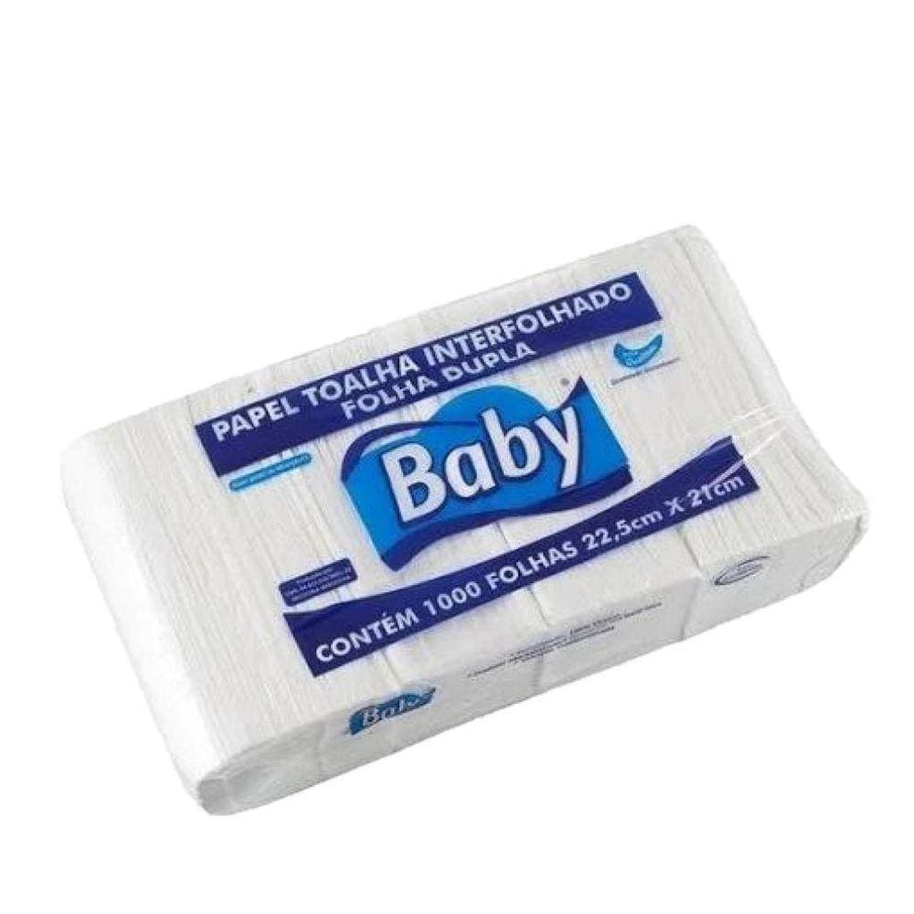 Papel Toalha Interfolhado - Folha Dupla C/1000 Folhas - Baby