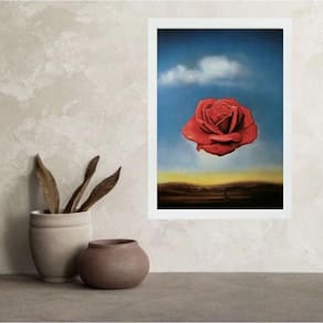 Quadro Salvador Dalí La Rosa Mediativa 24X18Cm - Com Vidro