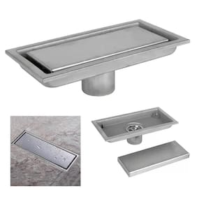 Ralo Oculto Invisivel Linear Inox 60Cm Anti Odor Banheiro