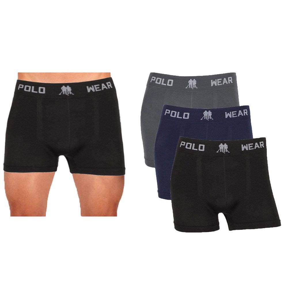 3 Cuecas Masculinas Box Microfibra Polo Wear