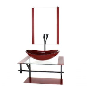Gabinete De Vidro Para Banheiro 60cm Cuba Com Torneira Preta