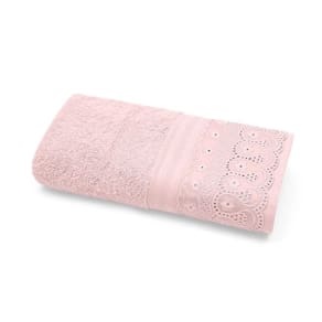 Toalha de Rosto Fio Egipcio com Renda Buettner Renascença Rosa