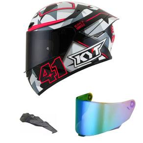 Capacete KYT TT Course Espargaro 18 Mais Viseira Camaleão e Spoiler Fumê