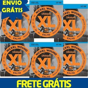 Kit 6 Encordoamento D`Addario Guitarraço Exl110