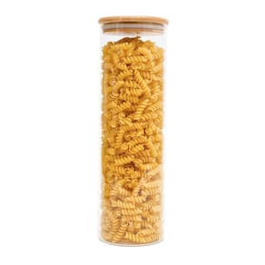 Pote de vidro 2L com tampa de bambu hermético redondo - Tüd