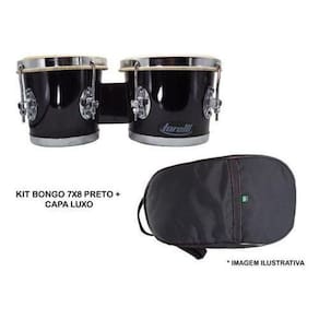 Kit Bongo Torelli 7X8 Preto Tb011 + Capa Luxo
