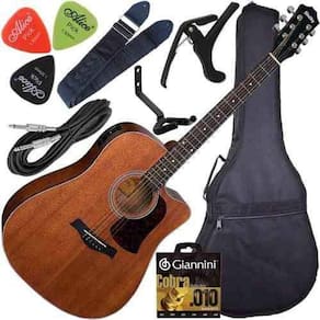 Kit Violão Shelby Eletroacústico Eq 3 Bandas Aço Sgd195C
