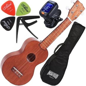 Kit Ukulele Soprano Acústico Natural Aquila Mahalo Rainbow