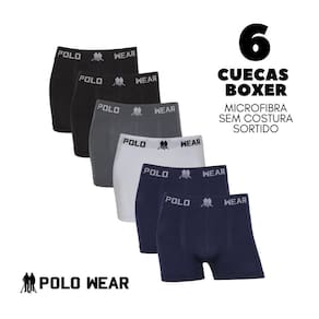 6 Cuecas Masculinas Box Microfibra Polo Wear