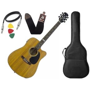 Combo Violao Giannini Gf1D Ceq Folk Zebra Afinador