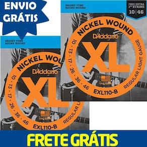 Kit 2 Encordoamento Guitarra D`Addario Exl110