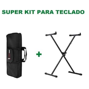 Kit Suporte Teclado Em X St200 Preto + Capa Teclado Preta
