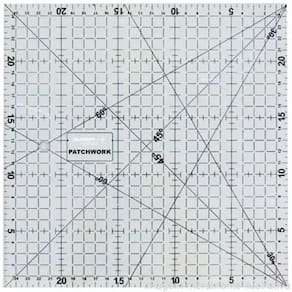 Régua Quadrada Patchwork Acrílica - Marcação De Moldes 25X25cm
