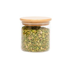Pote de vidro 500ml com tampa de bambu hermético redondo - Tüd