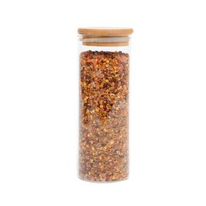 Pote de vidro 450ml com tampa de bambu hermético redondo - Tüd