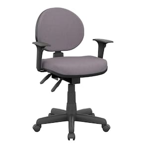 Cadeira Operativa Executiva Preta Back System Tecido Cinza - Plaxmetal