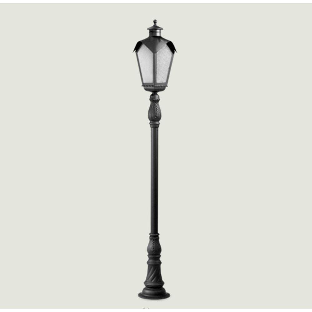 Poste Para Jardim Colonial Sinha Alumínio Preto 2.12m 15005