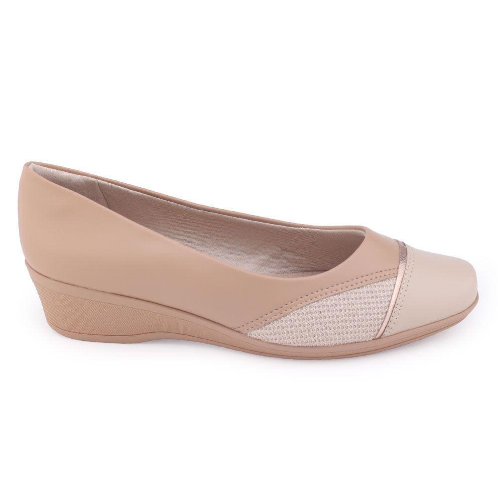 Sapato feminino Comfortflex 24-94302 conforto anabela
