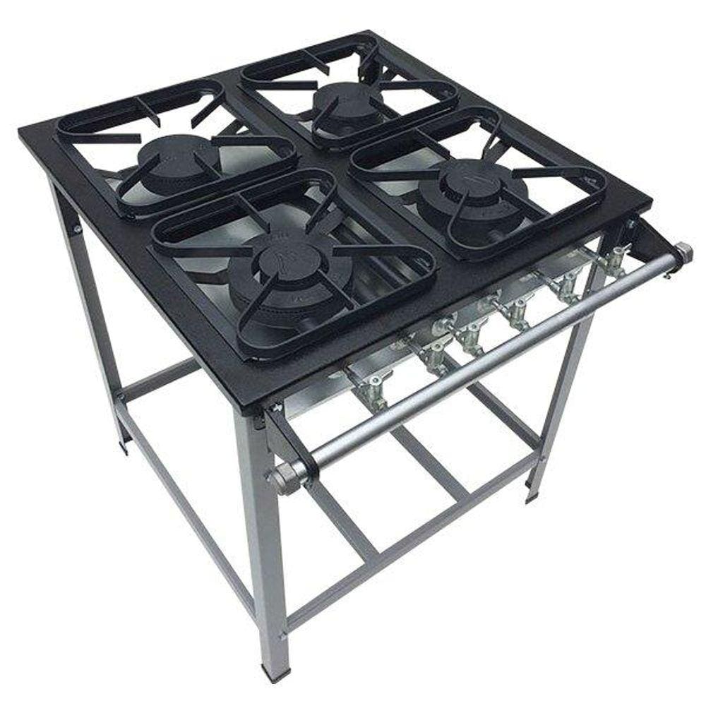 Fogao 4 Bocas M14 M/m Top 30X30 Perfil 5Cm Para Panela - Metalmaq
