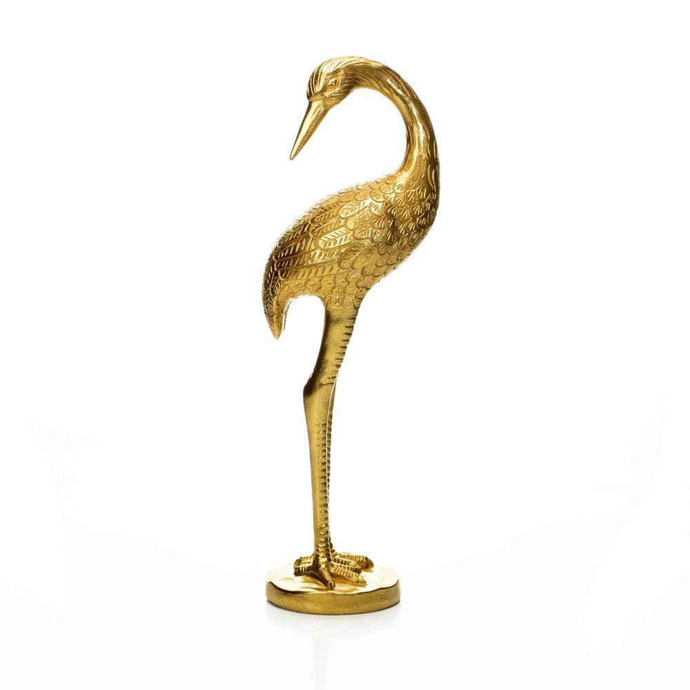 Escultura Pássaro em Poliresina Dourado 40x14 cm - D`Rossi