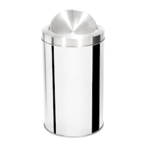 Lixeira Inox Com Tampa Basculante 35 Litros Aço