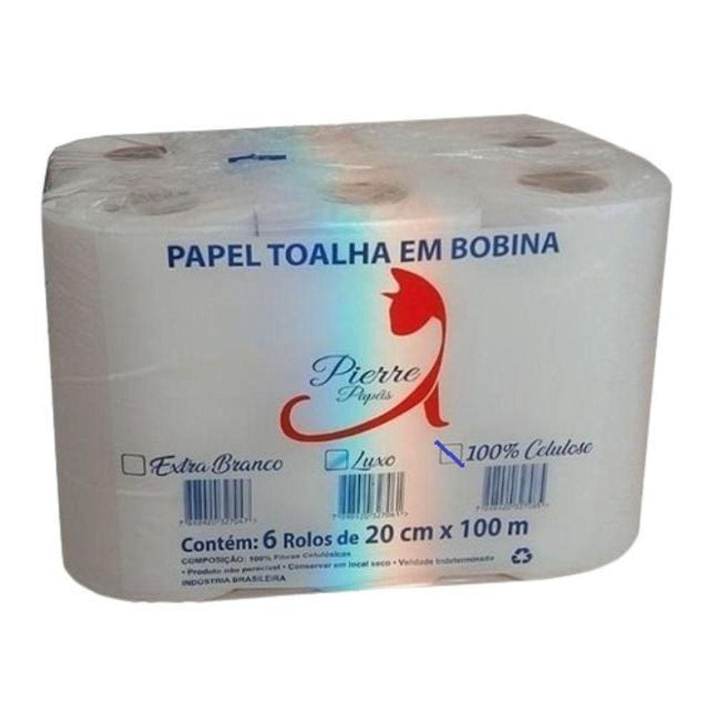 Papel Toalha Em Bobina Com 6 Rolos - Pierre