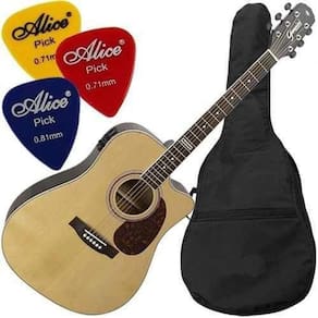 Kit Violão Eletroacústico Folk Gf1D Nt Capa Giannini Mod2017