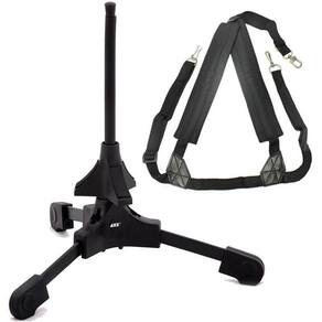 Kit Suporte Para Clarinete Flauta Sax Com Correia Saxofone