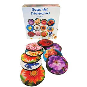 Jogo da Memória Cognitivo redondo Flores do Brasil 12 pares