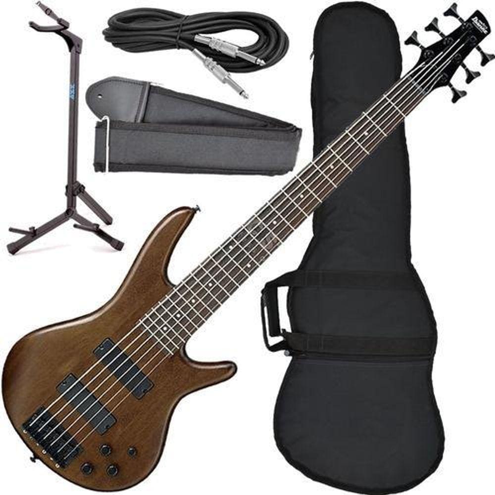 Kit Contra Baixo 6 Cordas Ibanez Gsr206 Wnf Com Acessórios