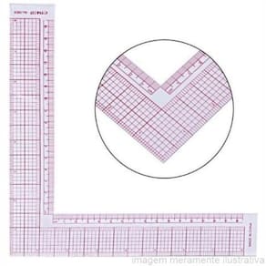 RÉGUA ESQUADRO LATERAL PARA MODELAGEM FLEXÍVEL - 12"X12" - 27X27 CM