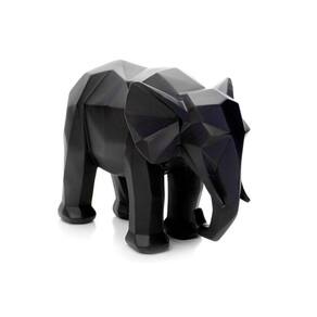 Escultura Elefante em Poliresina Preto 20x25x13 cm - D`Rossi