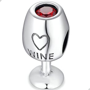 Berloque Charms Separador Taça de Vinho Wine Prata 925