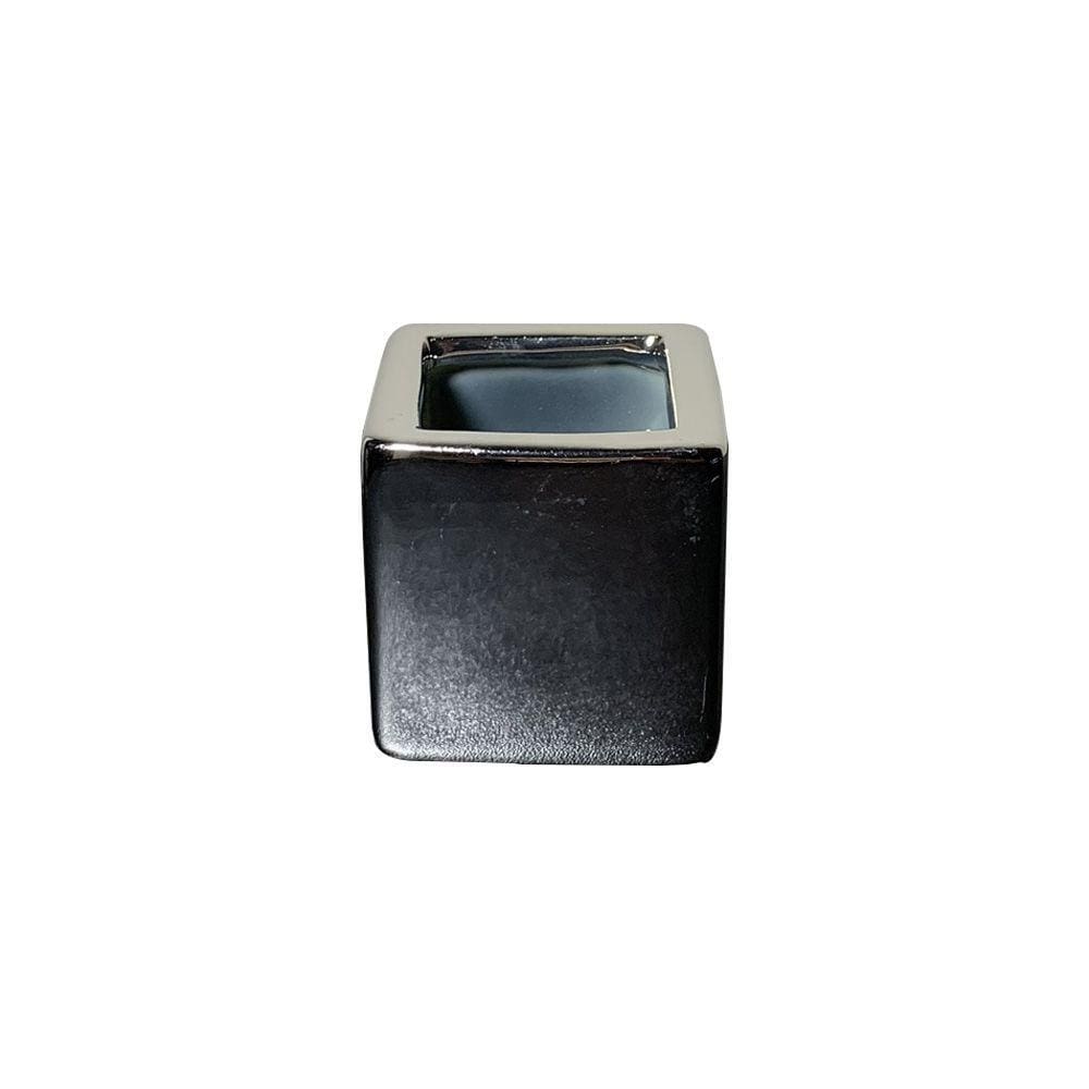 Vaso em Cerâmica Prata 4,5cm - D`Rossi