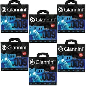 Kit 6 Encordoamentos Para Guitarra Geegst.009 Giannini