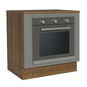 Balcão Para Forno De Embutir 80 X 60 Cm Com Tampo Rustic/cinza Agata Madesa Rustic/cinza