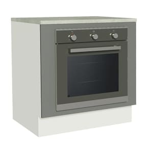 Balcão Para Forno De Embutir 80 X 60 Cm Com Tampo Branco/cinza Agata Madesa Branco/cinza
