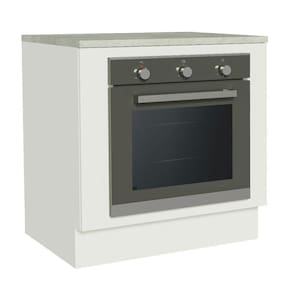 Balcão Para Forno De Embutir 80 X 60 Cm Com Tampo Branco Agata, Glamy, Stella Madesa Branco