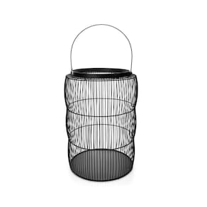 Lanterna Decorativa em Metal Preto 50x24x24 cm - D`Rossi
