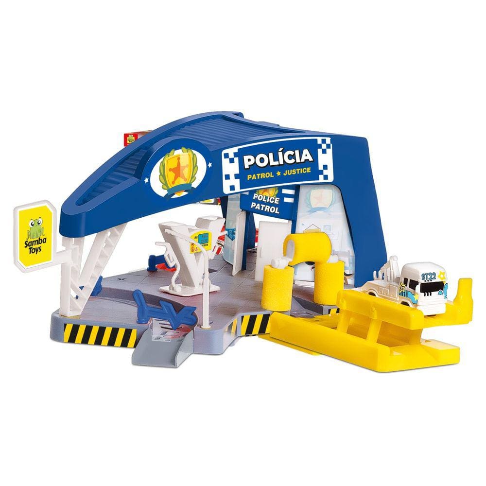 Estação De Policia Justiça Samba Toys Com Rampa e Caminhão