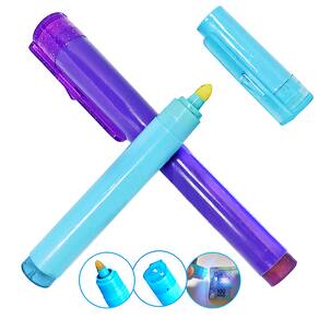 Caneta P/ Identificar Notas Dinheiro Falsas Com Luz Negra Uv Cor Azul-turquesa